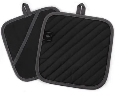 Produktbild von Schwarze Topflappen Set 20cm Waschbar Küchenzubehör Hitzeschutz
