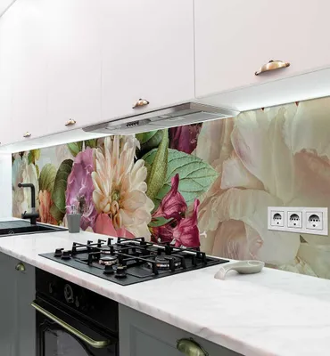 Produktbild von Küchenrückwand selbstklebend Farbenfroher Blumenstrauß hell Folie 220 x 60cm