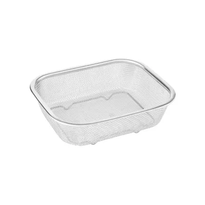 Produktbild von Frittierkorb, feinmaschig, hitzebeständig, rostfrei, Sieb, rechteckig, Edelstahl, Ölfilterung, Abtropfkorb, Küchenhelfer