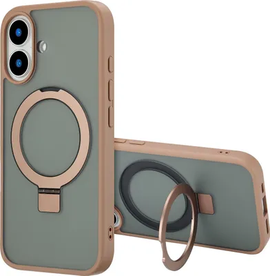 Produktbild von Accezz Ring Stand Backcover mit MagSafe iPhone 16 - Braun