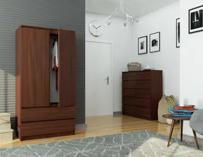 Produktbild von Akord Kleiderschrank Wenge/Weiß 90X51X180 Cm