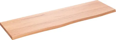 Zdjęcie produktu dla Półka, Jasnobrązowa, 100X30X2Cm, Lakierowane Lite Drewno Dębowe Lumarko!