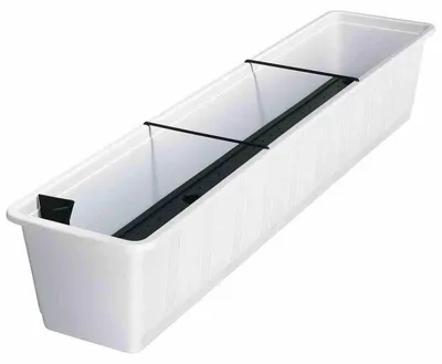 Image de Bac à fleurs AQUA GREEN avec irrigation en plastique, couleur:blanc 10 ; longueur:100 cm
