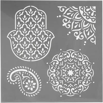 Produktbild von Creativ Company Schablone ethnische Motive 30,5x30,5cm Kunststoff Basteln