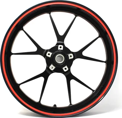 Produktbild von 10m Felgenrand Stripes 7mm Neon Rot + Montagetool Dekorstreifen Auto Motorrad Fahrrad Klebestreifen