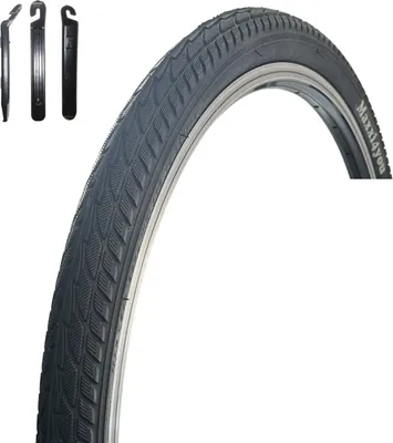 Obrázok produktu pre 1 x maxxi4you HY 156 bicyklová pneumatika v čiernej farbe 47-559 (26 x 1,75) vrátane maxxi4you montážnej páky