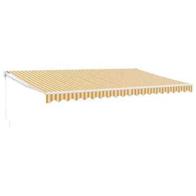 Produktbild von Markise Einziehbar Gelb und Weiß 5x3 m Stoff und Aluminium