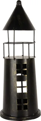 Image de Clayre & Eef Décoration Phare Ø 16x45 cm Noir Métal
