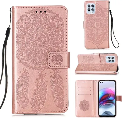 Produktbild von König Design Hülle kompatibel mit Motorola Moto G100 Kunstleder Handyhülle - Handy Case Rosa