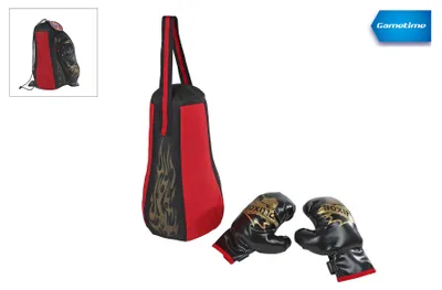 Immagine prodotto di Giocattolo sacco da boxe Van Manen con guantoni da boxe e rete portaoggetti da 40 cm
