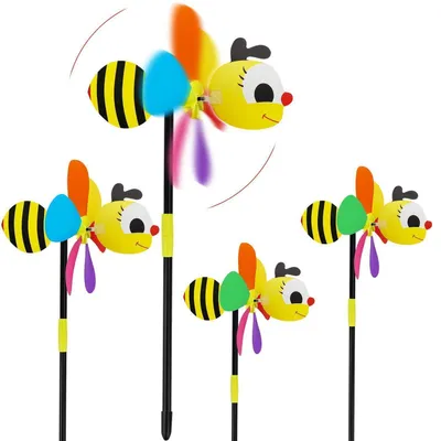 Immagine prodotto di 4 pezzi di girandole a forma di animali per giardino, decorazioni in PVC 3D, giocattoli per bambini