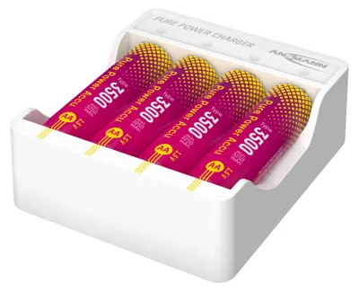 Image de ANSMANN 1001-0183 "Pure Power" : Coffret de 4 piles rechargeables Li-ion Mignon AA