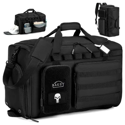Produktbild von Reisetasche Sporttasche Handgepäcktasche - 50 L - Wasserdichtes 900D Oxford - Schwarz - 3-in-1 Rucksack
