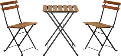 Produktbild von Bistroset ‘Bovino’ 3-tlg. Set aus einem Tisch und 2 Stühlen Akazienholz Stahl
