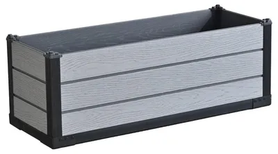 Obrázek produktu pro Obdélníkový květináč - šedý - 105 x 39 x 36,55 cm - odolný proti povětrnostním vlivům - moderní design