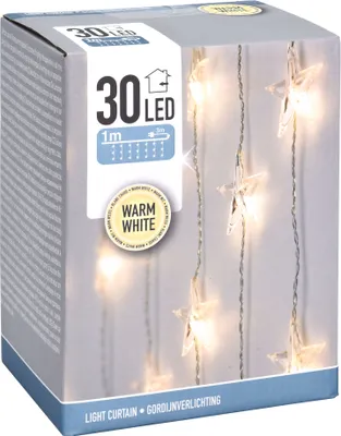 Obrázok produktu pre 1.03 LED záves s 30 hviezdičkami - 90x 120 cm - so sieťovou zástrčkou na vnútorné použitie
