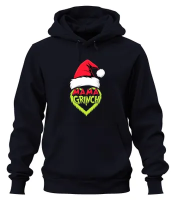 Produktbild von Mama Grinch Weihnachten Weihnachtsmütze Grinch Herz Hoodie Kapuzenpullover, Navy, M