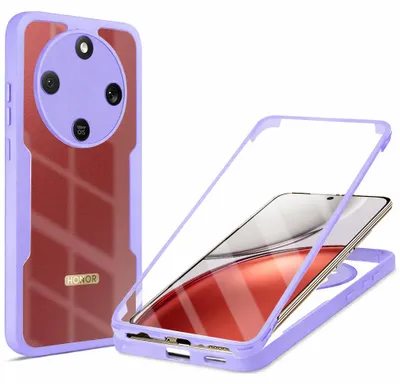 Produktbild von Handyhülle 360° mit Displayschutz für Honor Magic8 Lite, Techsuit ColorVerse, Transparent-Violett
