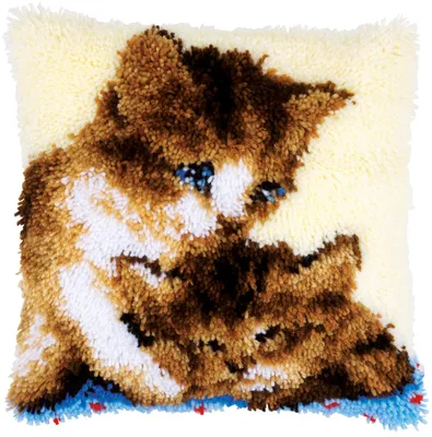 Produktbild von Auslaufmodell Vervaco Knüpfkissen "2 Katzen"