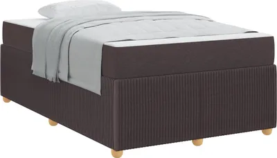 Obrázek produktu pro Rám postele s matrací Tmavě hnědá 120 x 190 cm textil