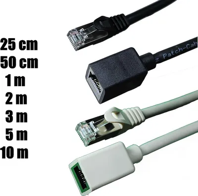 Produktbild von 0,5m schwarz RJ45 Patchkabelverlängerung