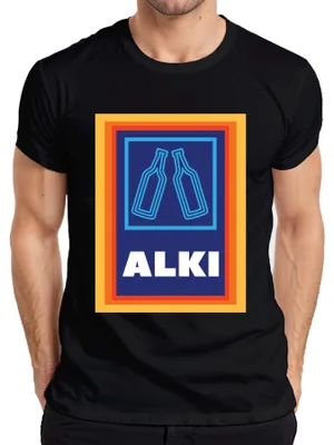Produktbild von Alki Biertrinker Saufen Party Geschenkidee Lustig Mallorca Malle Herren T-Shirt, Schwarz, M