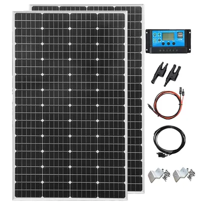 Image de Panneau solaire monocristallin, 200W/400W haute efficacité, étanche et durable, kit solaire 400W