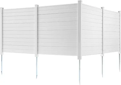 Produktbild von Privatsphäre-Sichtschutz für den Außenbereich, 127 cm breit x 127 cm hoch, Klimaanlagenzaun, Poolausstattungsumzäunung, horizontaler Sichtschutzzaun aus Vinyl, ideal zum Umzäunen von Mülltonnen und Klimaanlagen (4-teilig)