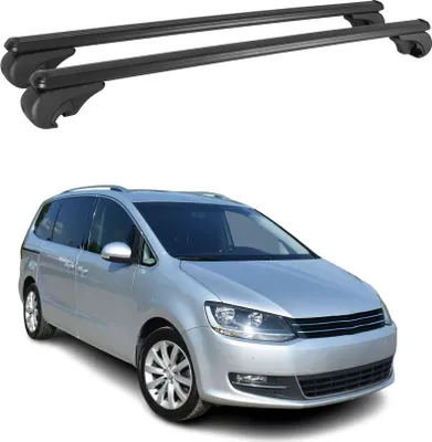 Image de Barres de toit Transversales pour VW Sharan 2010-2024 Aluminium Noir