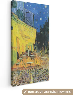 Obrázek produktu pro OneMillionCanvasses® - Obraz na plátně - Terasa kavárny v noci - Vincent van Gogh, nástěnná malba, nástěnné dekorace obrazy obývací pokoj, 40x80cm