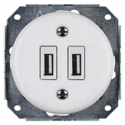 Produktbild von Alkri-Light Keramik-Einbaudose 2xUSB weiß