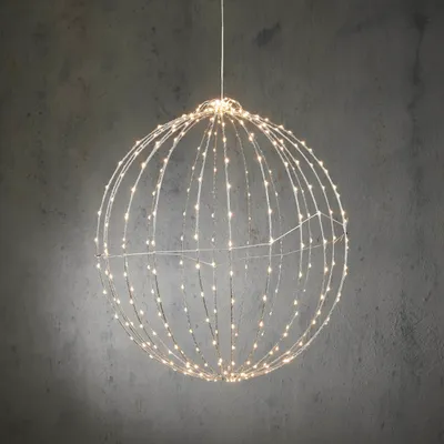 Image de Luca Lighting Guirlande de Noël Bal LED - 50x50x50 cm - Fer - Blanc