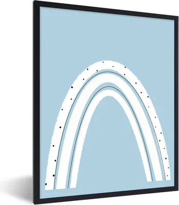 Produktbild von MuchoWow® Gerahmtes Poster Regenbogen - Abstrakt - Pastell 60x80 cm - Poster mit Schwarzem Bilderrahmen Wandposter Rahmen Foto Bilder - Premium - Wanddeko Wohnzimmer