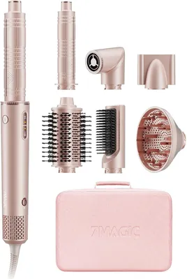 Produktbild von 7 in 1 Airstyler 1400W Multistyler Set mit Lockenstab Auto-Wrap, Rundbürstenföhn, Glätteisen, Ionen Föhn, Diffusor, Reisebox, Volumen, Locken, Glätten