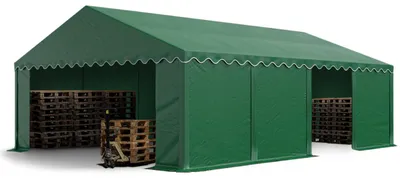 Produktbild von TOOLPORT Lagerzelt 5x8 m Zelthalle Unterstand Weidezelt PVC Plane 700 N wasserdicht in dunkelgrün