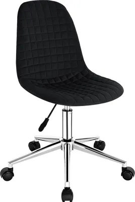 Immagine prodotto di Sgabello da lavoro Happyment Kila - Velluto - Sedia da ufficio ergonomica per adulti - Su rotelle - Regolabile in altezza - Nero - Senza braccioli