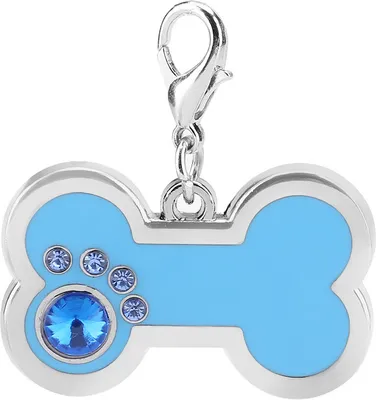 Immagine prodotto di Ciondolo per animali domestici, a forma di osso, personalizzabile, per cani/gatti, blu