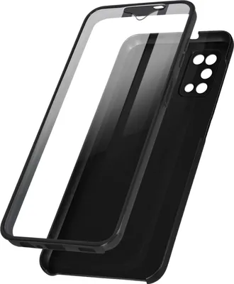 Produktbild von Avizar, 360° Rundum-Schutzhülle (Vorder- und Rückseite) für Samsung Galaxy A03s, Schwarz