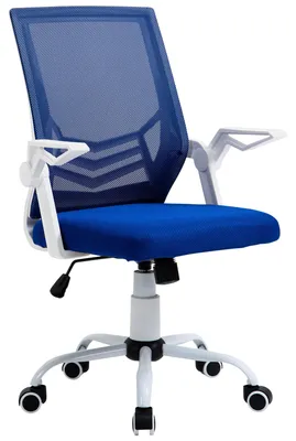 Produktbild von Ergonomischer Bš¹rostuhl, Drehstuhl mit h?henverstellbaren und klappbaren Armlehnen, 62,5 x 55 x 94šC104 cm, Blau