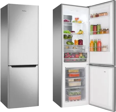 Produktbild von Amica KGCN 388 140 E, 250 l, SN-T, 3,2 kg/24h, D, Fresh Zone Fach, Edelstahl