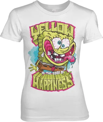 Produktbild von Yellow Is The Color Of Happiness Girly Tee - Medium - White