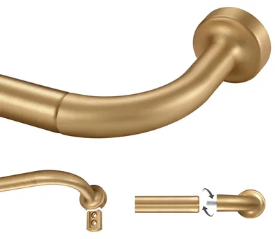 Zdjęcie produktu dla Drążek do zasłon, regulowany, do okien, długość od 71,1 do 305,8 cm, z wewnętrznym połączeniem, średnica 2,5 cm