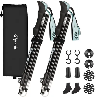 Productafbeelding van Wandelstokken van 7075 aluminium, verstelbaar van 110-130 cm, met rubberen buffers voor trekking