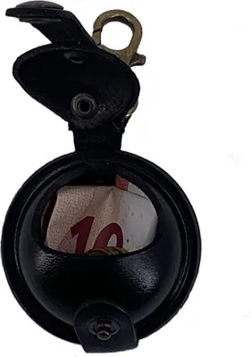 Produktbild von Mini Schlüsselanhänger / Kleingeldbörse Sattelleder 5cm schwarz