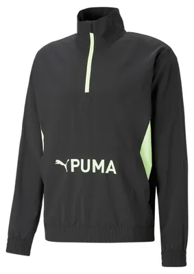 Produktbild von PUMA Fit Heritage Woven 1/2-Zip Sweatshirt Herren 51 - puma black/fizzy lime M