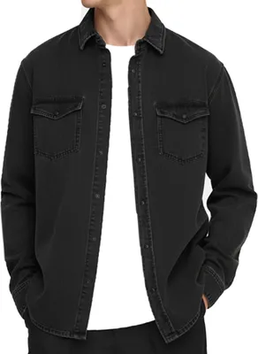 Produktbild von Only & Sons Bane Jeanshemd Klassischer Denim Look, Praktische Druckknöpfe, Vielseitig kombinierbar