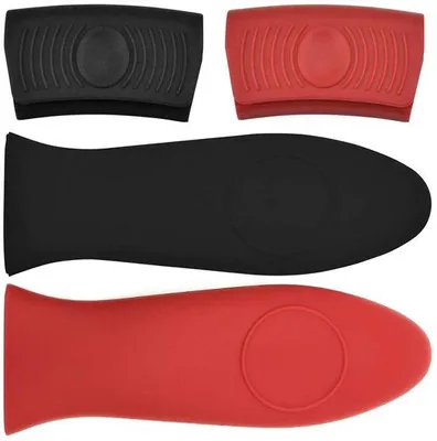 Immagine prodotto di Set di 4 pinze in silicone per pentole - Resistenti al calore - Adatte per padelle in ghisa - Presa sicura - Isolamento termico