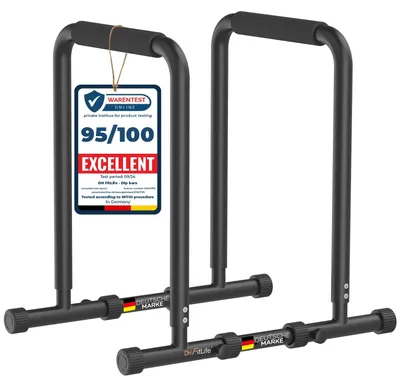 Zdjęcie produktu dla Drążek do dipów Stacja do dipów - 200 kg - Regulowana wysokość 80-100 cm - Antypoślizgowy