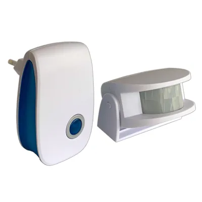 Immagine prodotto di Campanello wireless con sensore di movimento e ricevitore a presa. Campanello wireless per porta. Sensore di movimento per passaggio