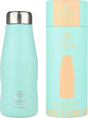 Image de ESTIA | Bouteille thermos - Gourde - 350 ml - menthe - en acier inoxydable - Bouteille isotherme - Bouteille d'eau